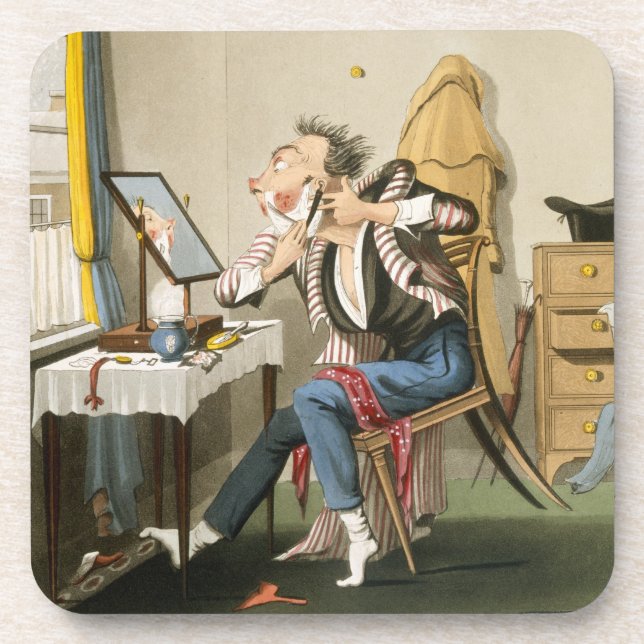 A Blunt Razor, pub. by Hunt, 1827 (coloured etchin Beverage Coaster (Front)