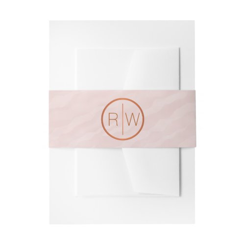 A Blush Pink Watercolor Monogram Wedding Suite Invitation Belly Band