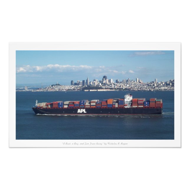 "A Boat, a Bay, and San Fran Away," California Pho Photo Print (Front)