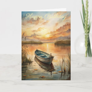 A Boat on the Lake Birthday Card
