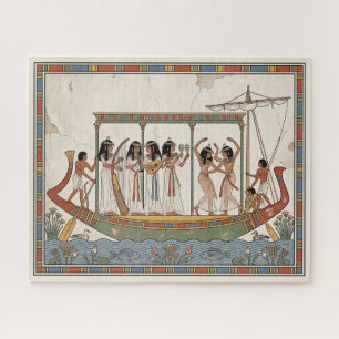 A Boat on the Nile: Ancient Egyptian Dancing Girls Jigsaw Puzzle
