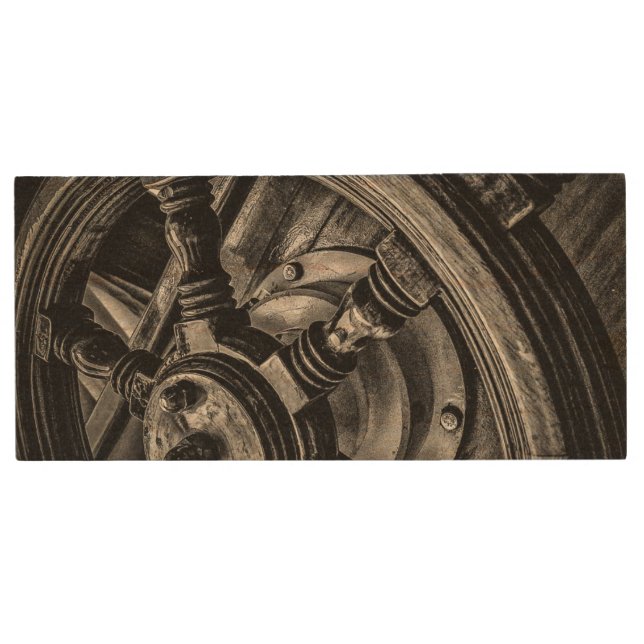 A Boat'S Helm Wood USB Flash Drive (Front)