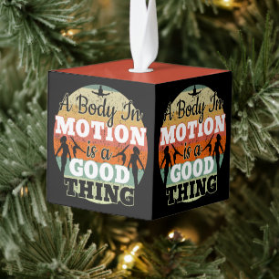 A Body in Motion - Girls Gymnastics Mindset  Cube Ornament