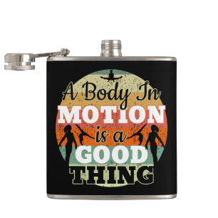 A Body in Motion - Girls Gymnastics Mindset Flask