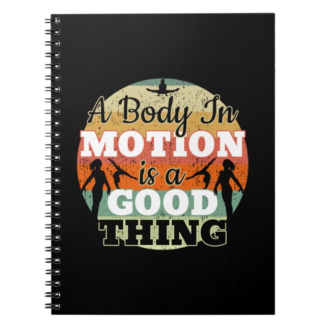 A Body in Motion - Girls Gymnastics Mindset  Notebook (Front)