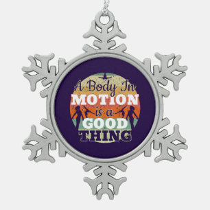 A Body in Motion - Girls Gymnastics Mindset Snowflake Pewter Christmas Ornament
