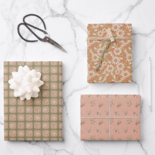 A boho bug collection wrapping paper sheets