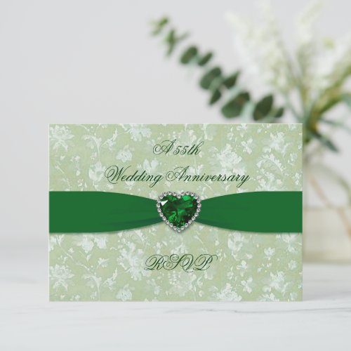 A Bold Damask 55th Wedding Anniversary RSVP