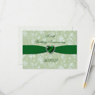 A Bold Damask 55th Wedding Anniversary RSVP Card