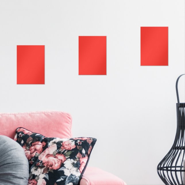 A bold red square surrounded by a crisp white bord wall art sets (Livingroom)