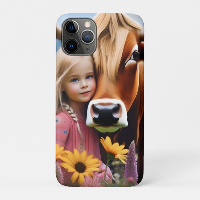 **"A Bond of the Highlands: A Child and Her Cow"** Case-Mate iPhone Case (Back)