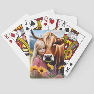 **"A Bond of the Highlands: A Child and Her Cow"** Poker Cards
