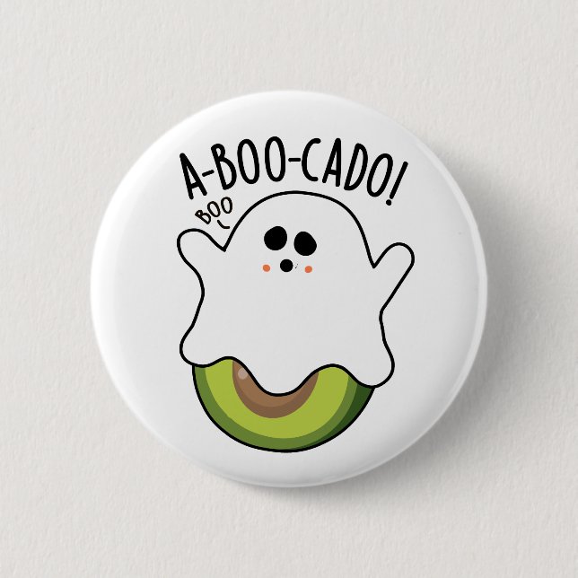 A-boo-cado Funny Avocado Pun  Button (Front)