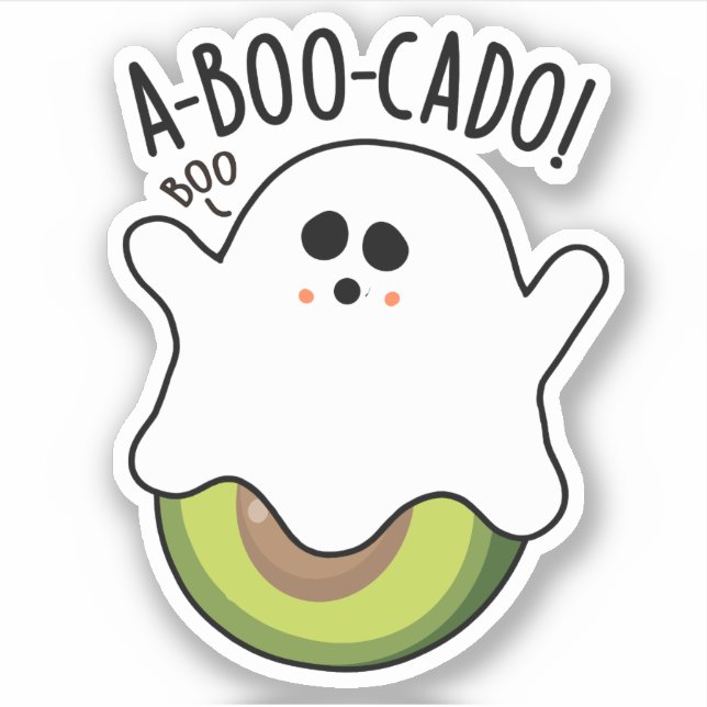 A-boo-cado Funny Avocado Pun  Sticker (Front)