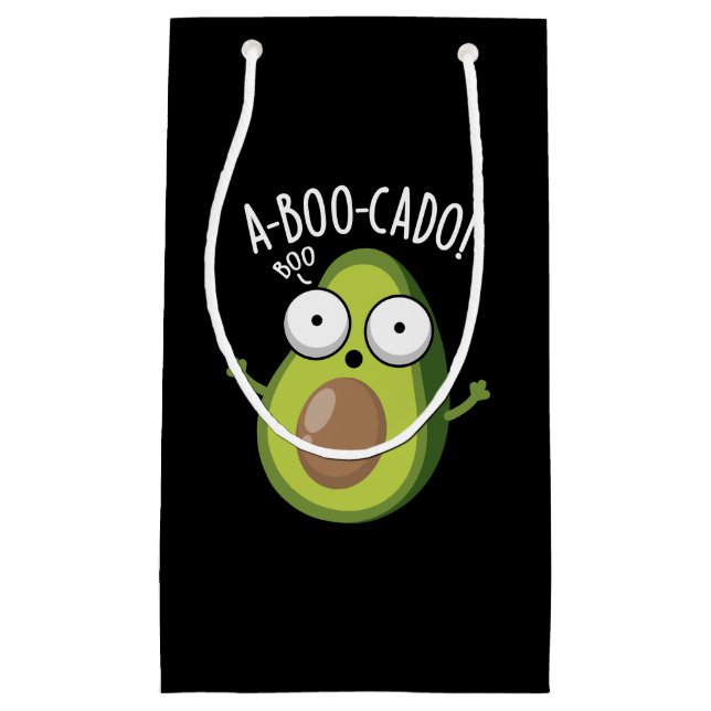 A-boo-cado Funny Avocado Scare Puns Dark BG Small Gift Bag (Front)