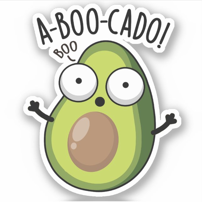 A-boo-cado Funny Avocado Scare Puns  Sticker (Front)