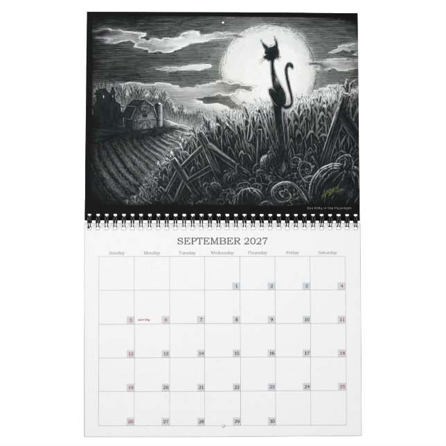 A Boo Kitty Year Calendar (Sep 2027)