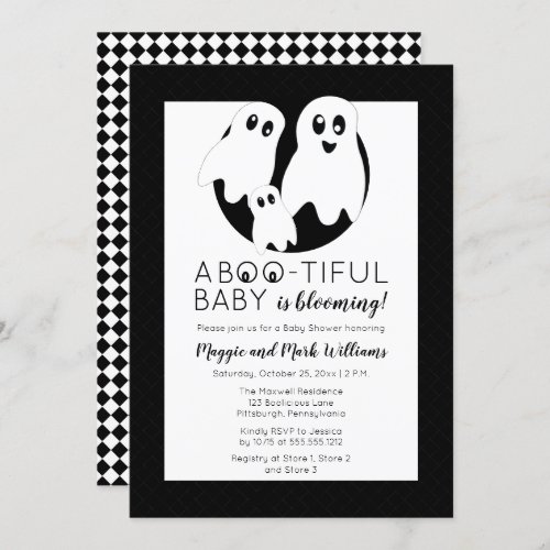 A BOO _ TIFUL Baby is Blooming Halloween Shower Invitation