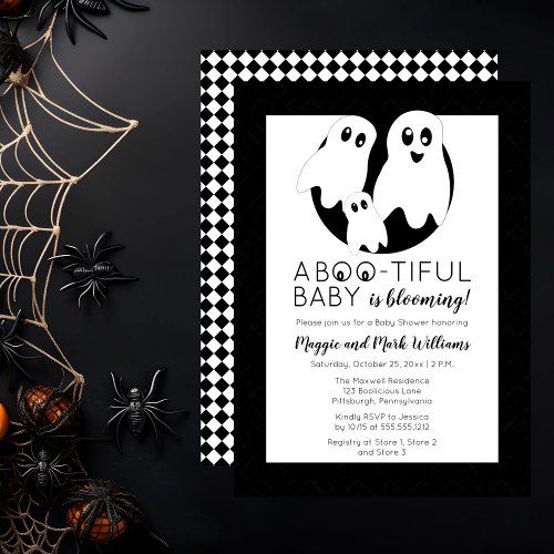 A BOO _ TIFUL Baby is Blooming Halloween Shower Invitation