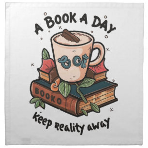 A book a day keep Reality away Cloth Napkin