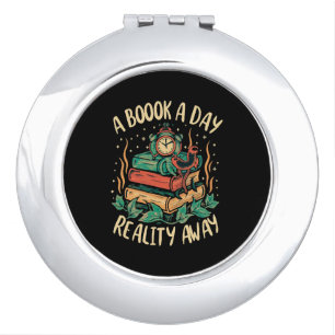 A book a day keep Reality away Compact Mirror