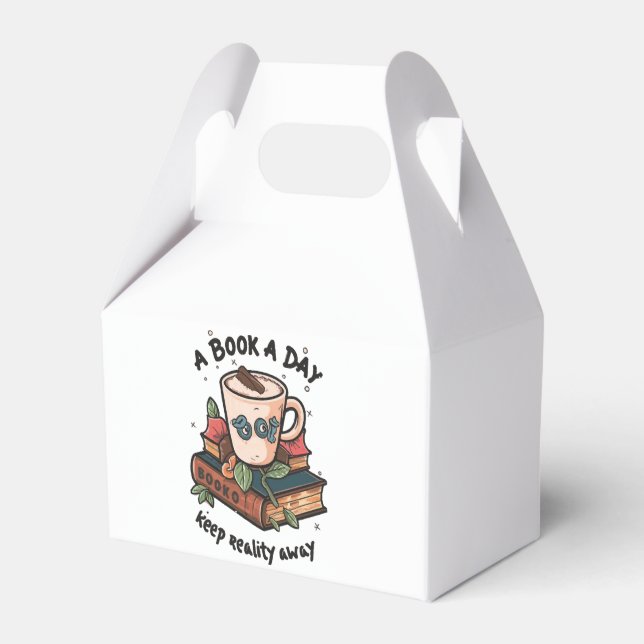 A book a day keep Reality away Favor Boxes (Front Side)