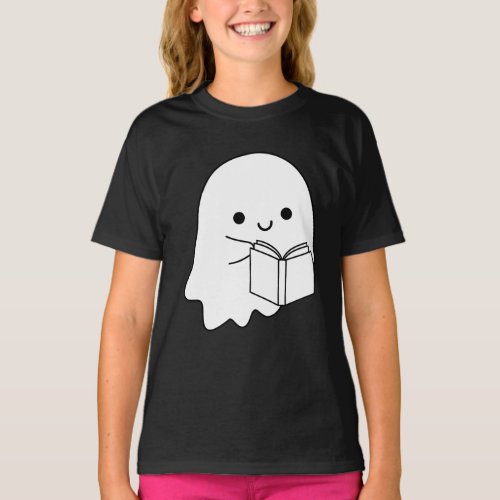 A book a day keeps reality away Halloween ghost T_Shirt