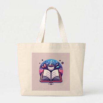 A Book And Tea Tote Bag by busycrowstudio at Zazzle