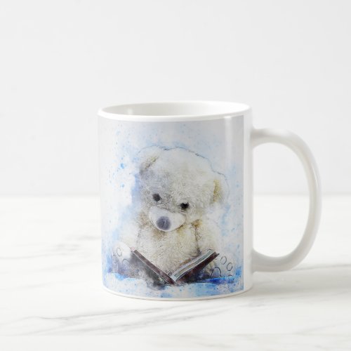 A Book at Bedtime _ cute teddy bear design Coffee Mug