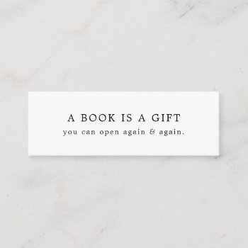 A Book It A Gift Modern Minimal Mini Bookmark Card by GuavaDesign at Zazzle