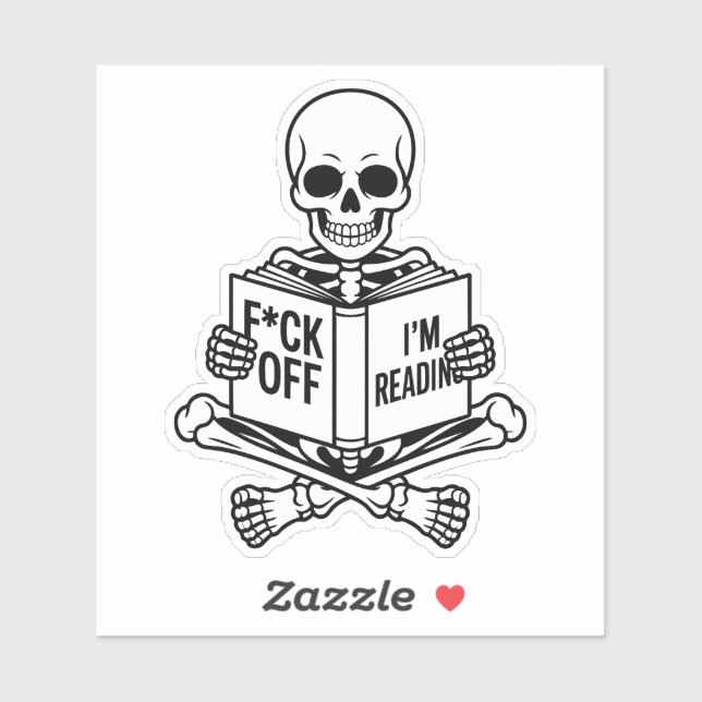 A Booktrovert Skeleton Sticker (Sheet)