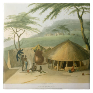 A Boosh-Wannah Hut, plate 7 from 'African Scenery Tile
