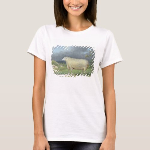 A Border Leicester Ewe oil on canvas T_Shirt