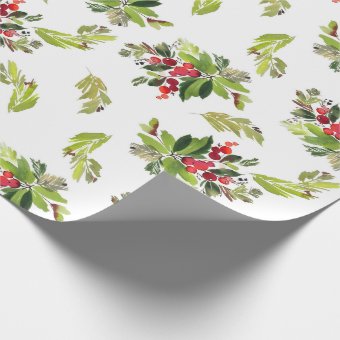 A Botanical Christmas Holiday Wrapping Paper | Zazzle