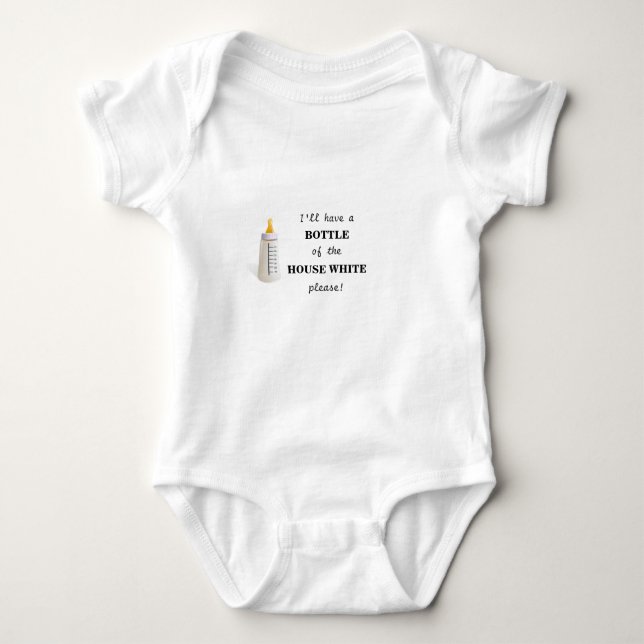 A Bottle of the House White Design Baby Bodysuit (Front)