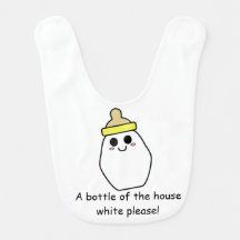 A bottle of the house white - yellow bottle