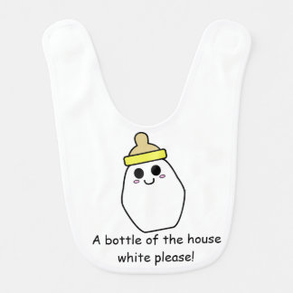 A bottle of the house white - yellow bottle baby bib