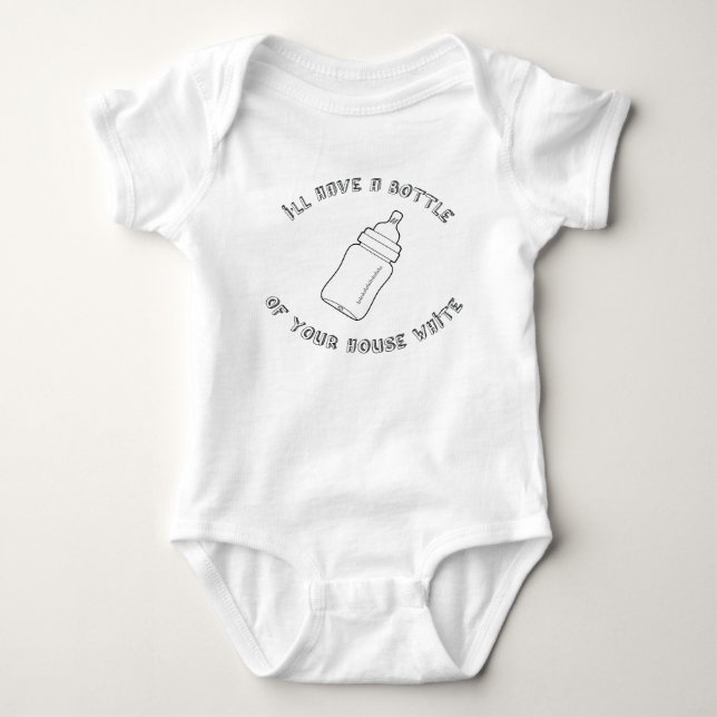 A bottle of your house white - funny baby design baby bodysuit (Front)