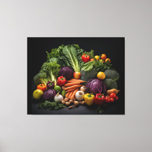 A Bounty of Colors Vegetable Photorealistic Digita Canvas Print