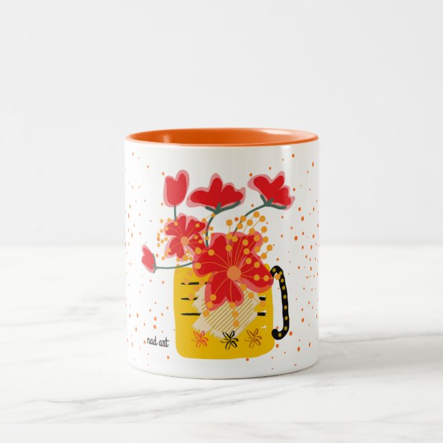 A bouquet flowers Two-Tone coffee mug (Center)