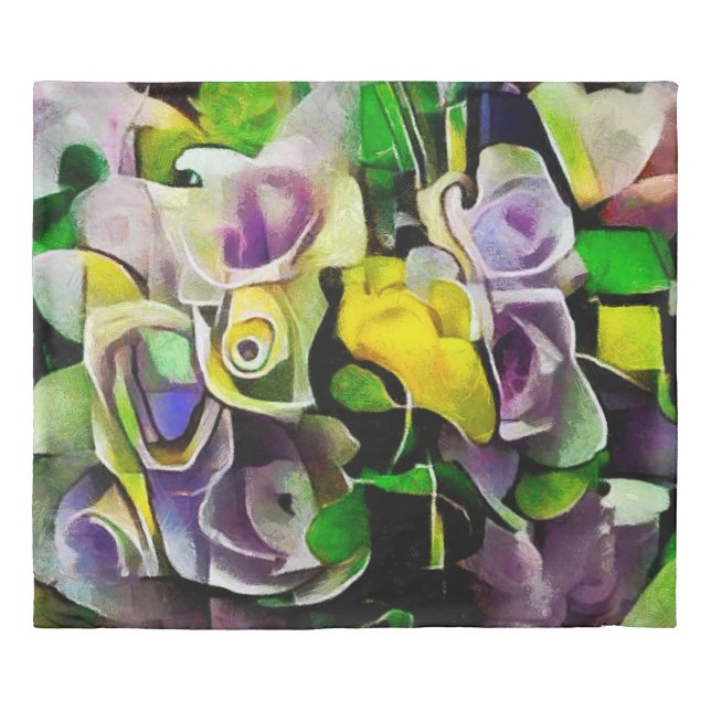 A bouquet of beautiful flowers in a modern style a duvet cover (Front)