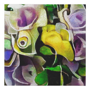 A bouquet of beautiful flowers in a modern style a faux canvas print