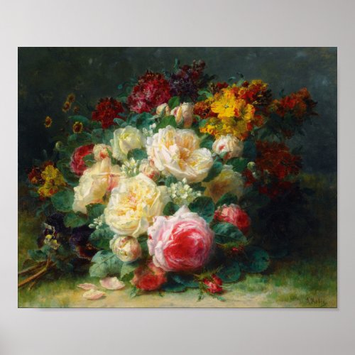 A Bouquet Of Cabbage Roses Poster