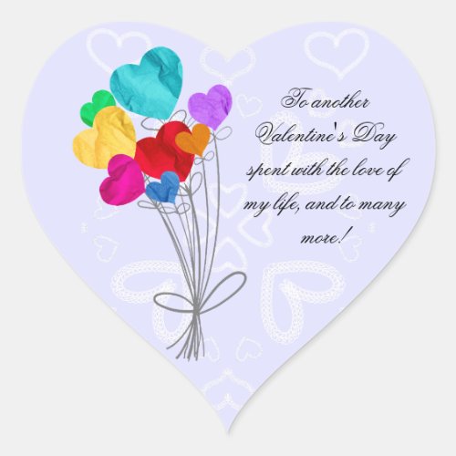 A bouquet of heart paper balloons heart sticker
