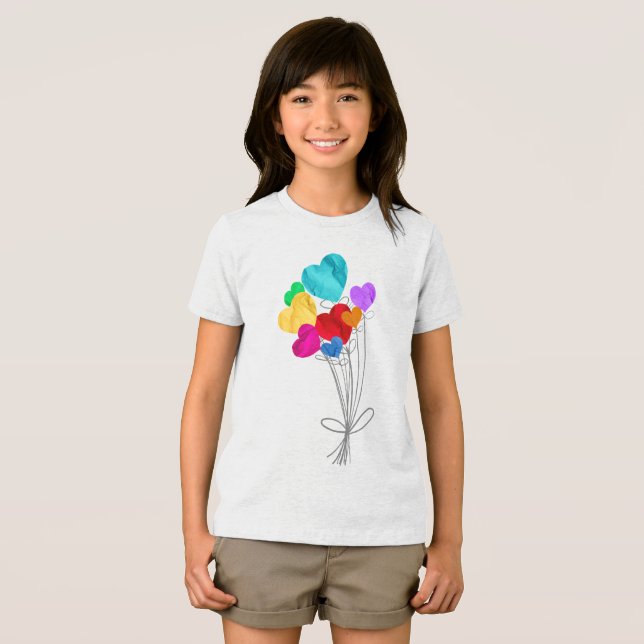 A bouquet of heart paper balloons Tri-Blend shirt (Front Full)