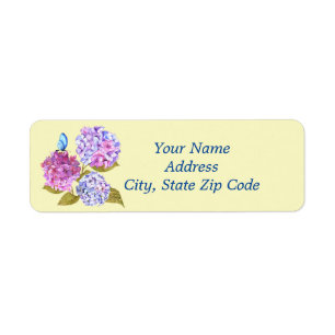 A Bouquet Of Hydrangeas Return Address Label