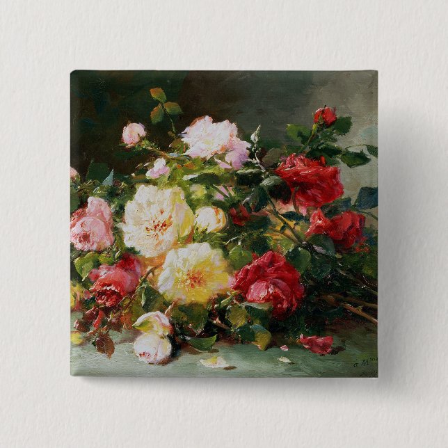 A Bouquet of Roses Pinback Button (Front)