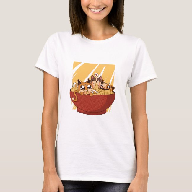 A Bowl Full of Noodles and Kittens T-Shirt