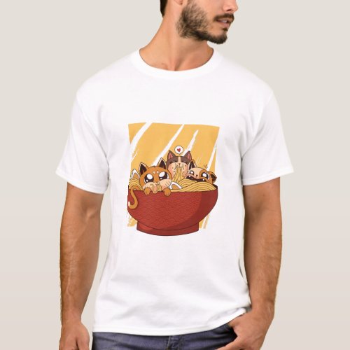 A Bowl Full of Noodles and Kittens T-Shirt