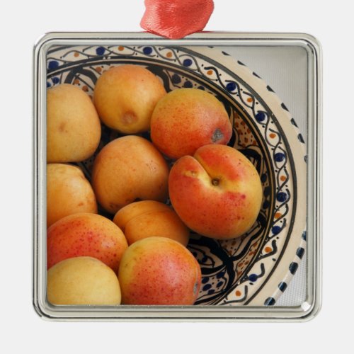 A bowl of Mediterranean Apricots 2 Metal Ornament